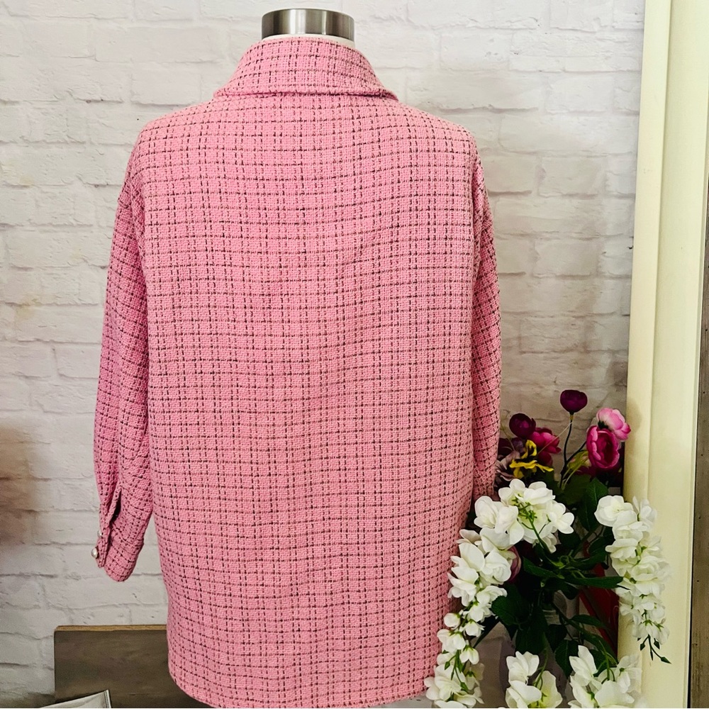 Pink Tweed Shacket - Picture 7 of 13